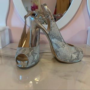Guess silver heels size 7